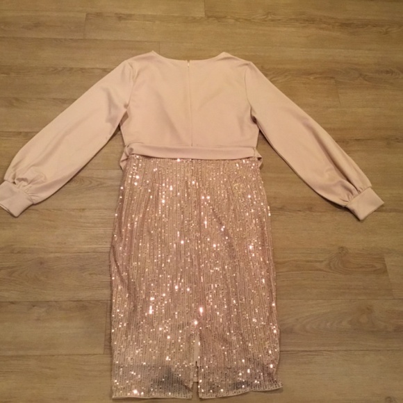 NWT Grace Karin Champagne Sequin Cocktail Party Dress Size Medium - Picture 7 of 7